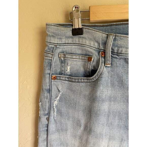 GAP Denim Best Girlfriend Light Wash Jeans Size 30 Distressed - Picture 4 of 9